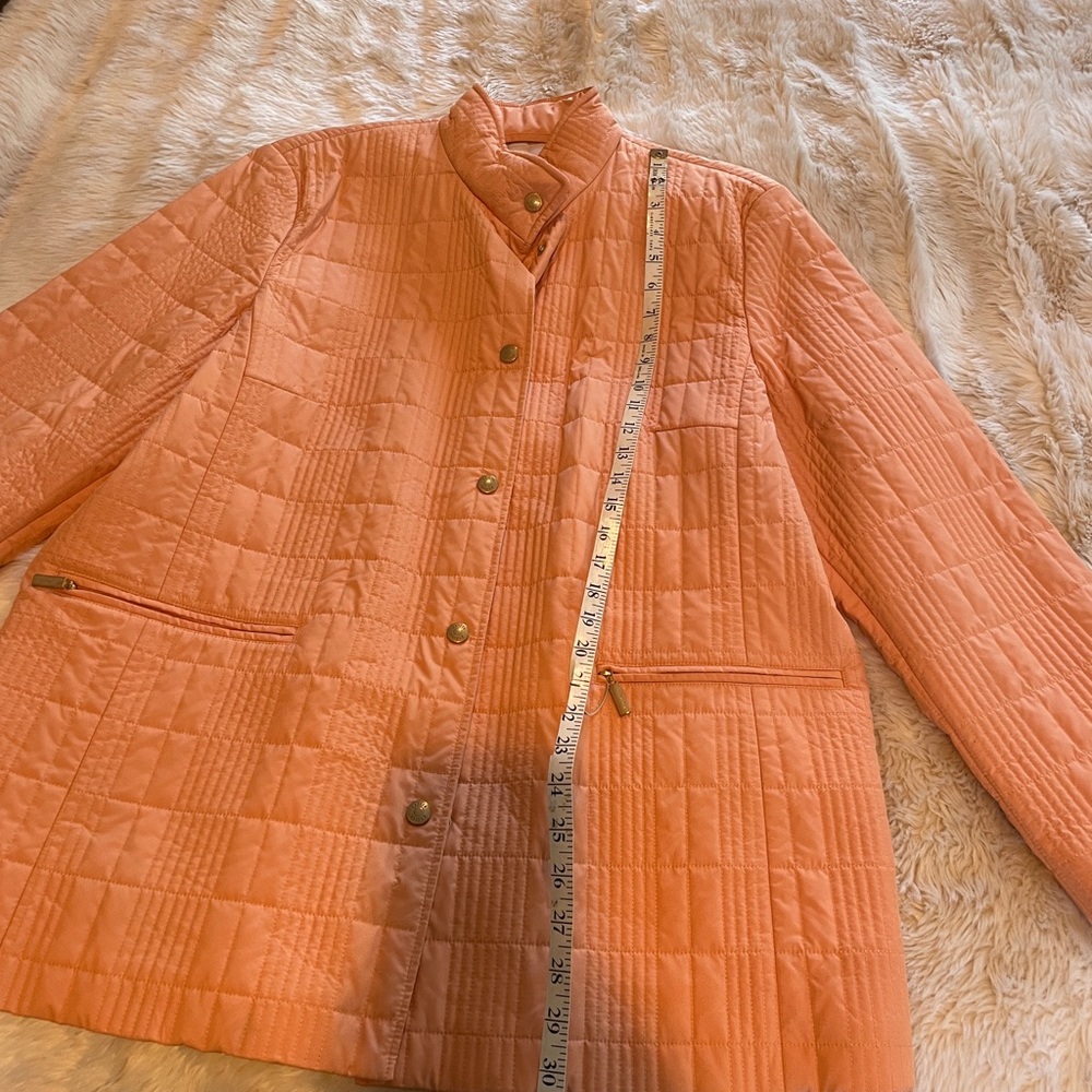 Women's Peach Quilted Jacket Basler 42 12 xl Barn Coat - Picture 11 of 11